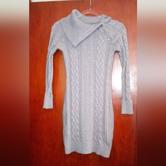 NWOT Grey Cable Knit Sweater Dress Size S - Picture 12 of 12